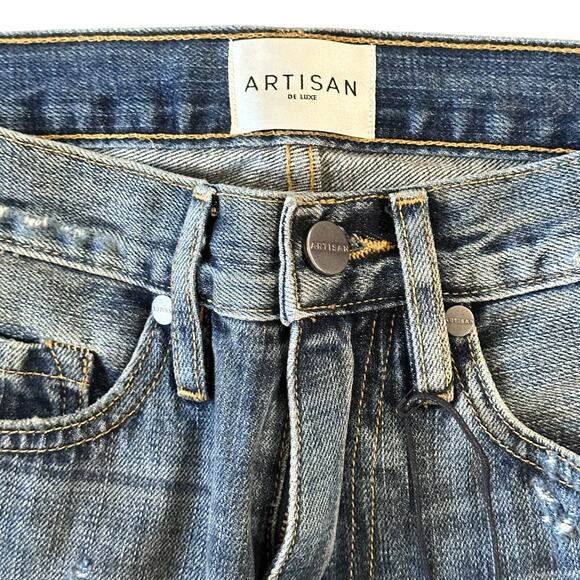 Artisan de Luxe 100% Cotton High-Rise Distressed Boyfriend Jeans Sz 24 NWT $229 - Picture 5 of 8